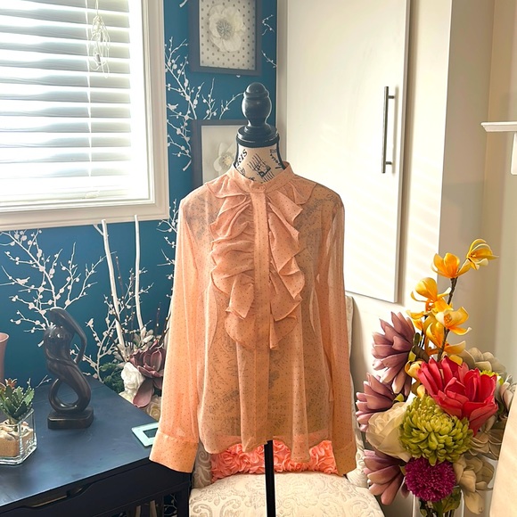 STUNNING H&M LIGHT PINK BLOUSE WITH TINY DOTS ALL OVER BNWT SIZE 10 - Picture 4 of 16